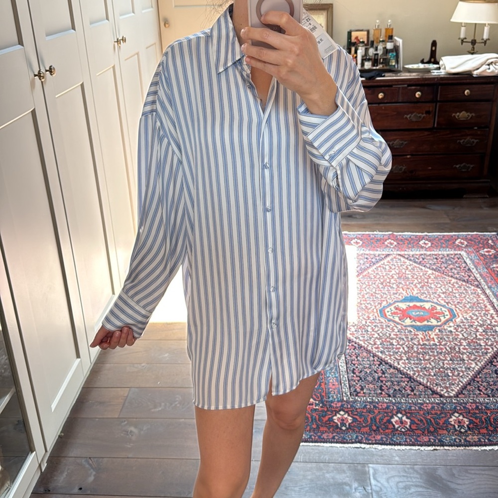 Zara Blue Striped Shirt